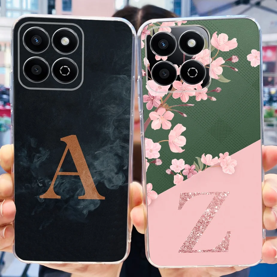 For Honor Play 60 Plus Case Honor X7C 5G ALT-NX1 Stylish Letters Cover Soft Silicone Phone Case For Honor X7C HonorX7c 4G Bumper