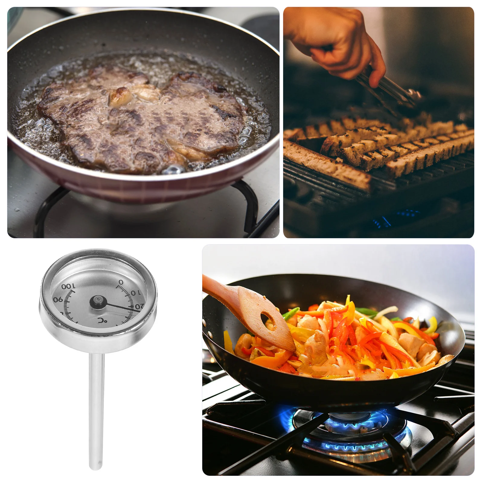 Food Thermometer Chef Grill Home Thermostat for Heating Temperature Gauge Baking Barbecue Probe Electric Kettle Cooking