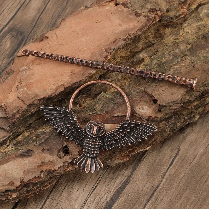 Нишевый дизайн, ретро, готическая сова, женская заколка для волос, скандинавский викинг, персонализированная вечеринка, музыкальный фестиваль, модные аксессуары для волос из сплава