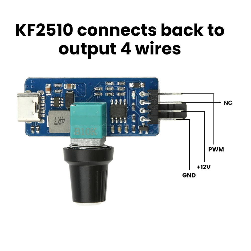 4 Wire Fan Speed Regulation Module PWM Speed Regulator Small 4P B3 DIY Water Cooled Cooling Type C USB Power Supply