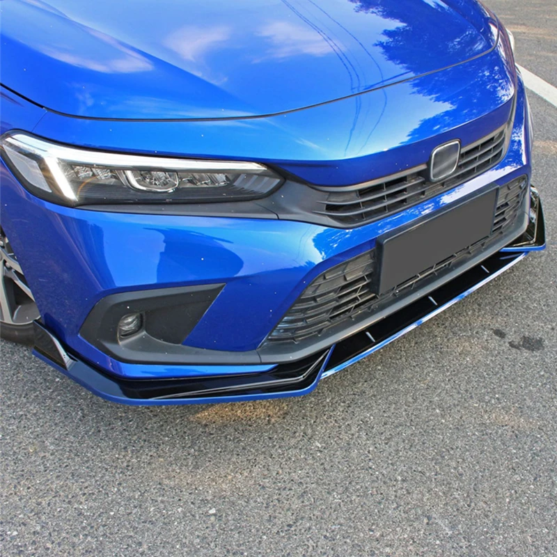 For 2022 2023 Year Honda Civic CAR Front Splitter Lips Diffuser Anti - Collision Glossy Black Accessories Body Kit