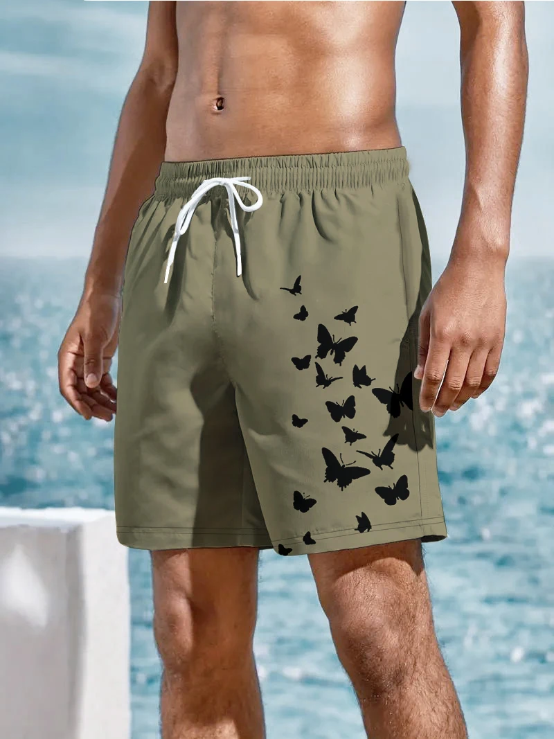 Butterfly 3d Digital Printing Oversize Shorts Street Fashion Casual Harajuku Shorts Summer Surfing Quick Drying Men's Shorts