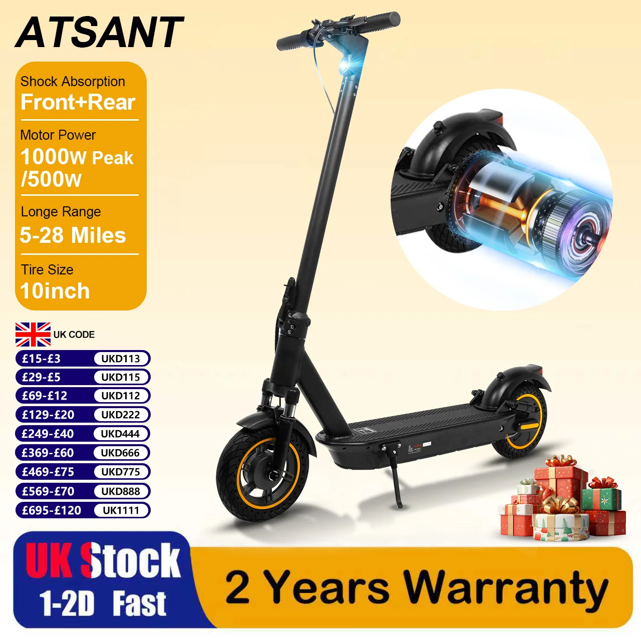2025 Design Adults Electric Scooter 8.5/10 Inch Explosion Proof Tire IP65 Waterproof Scooter Electric 350W/500W 5-28Mile Range