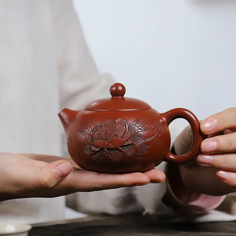 

Chinese Yixing Handmade Purple Clay Teapot Raw Ore Dahongpao Beauty Tea Pot Tradition Household Kettle Zisha Tea Set 220ml