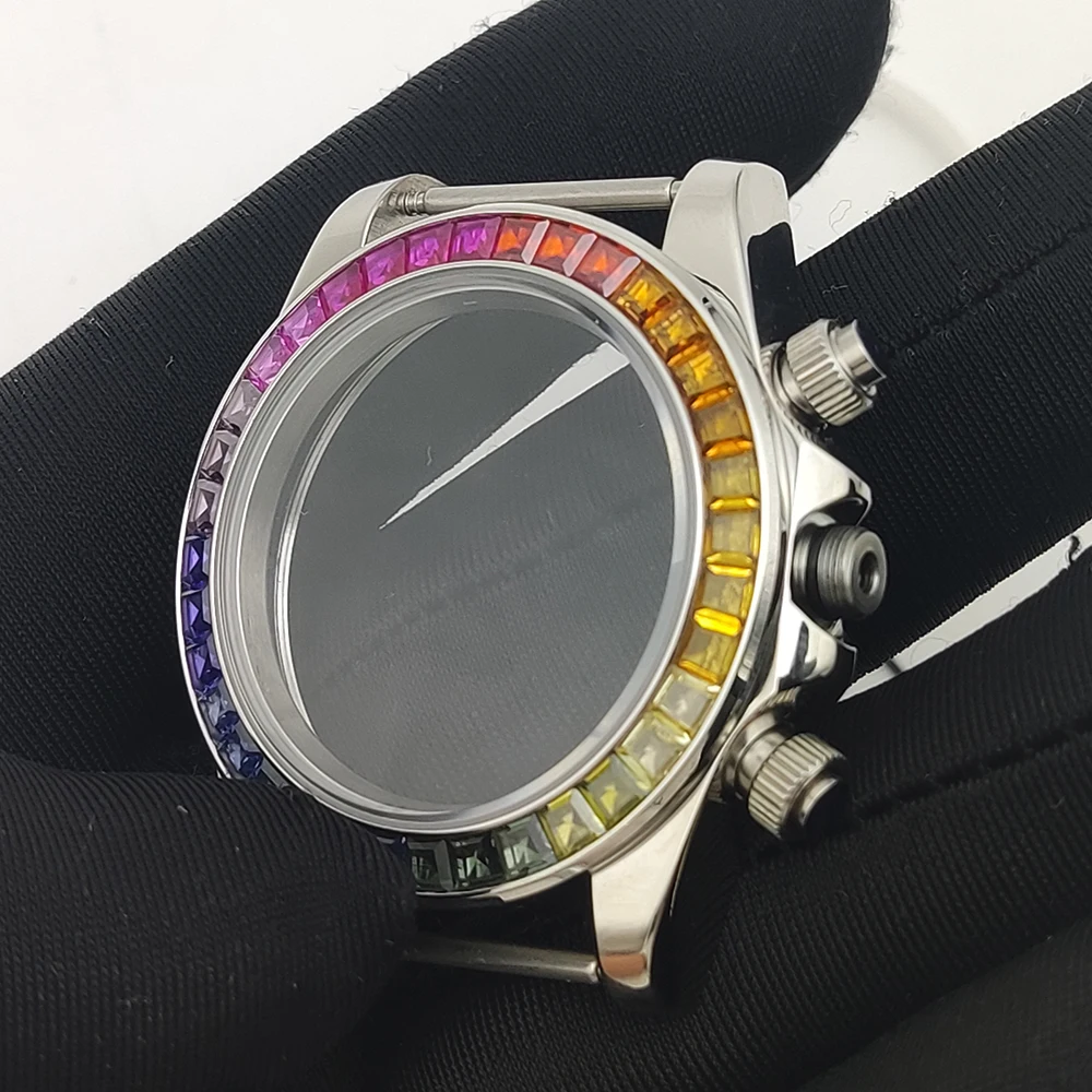 Custodia per cronografo da uomo da 39.5mm, custodia VK63, orologi da uomo, pezzi di ricambio per orologi, cornice abbinata