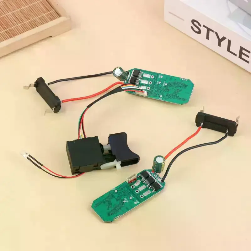 16.8v Lithium Drill Control Board + Switch Assembly 18V Brushless Drill Circuit Board Switch 07115