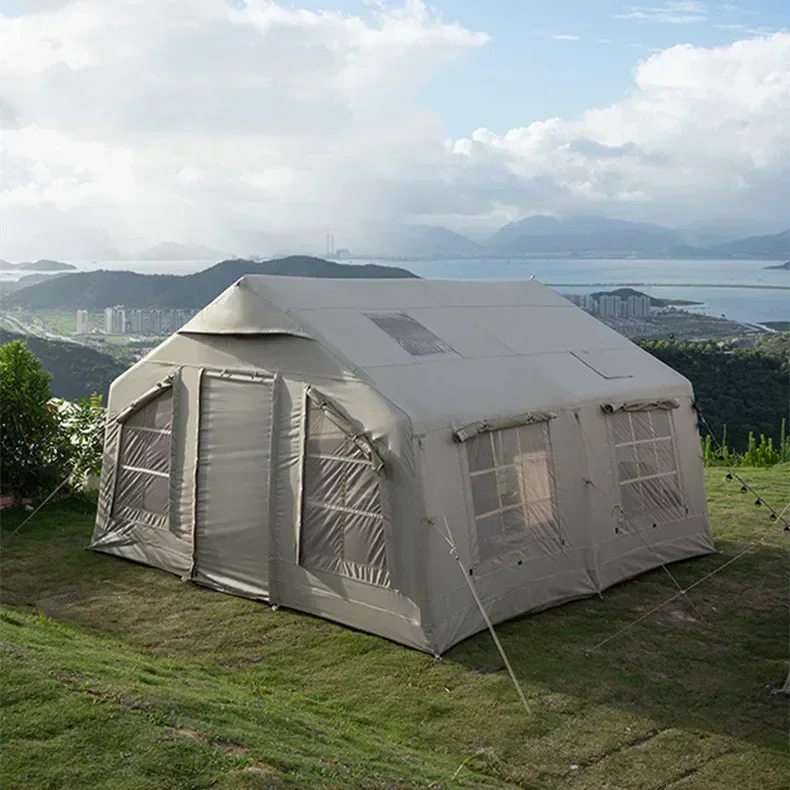 Tente de Camping Gonflable pour l'Extérieur, 4 Saisons, Luxe, Grand Pavillon d'Air Familial, Étanche, Anti UV, Plage, 6 Mortes, Rapide, existent