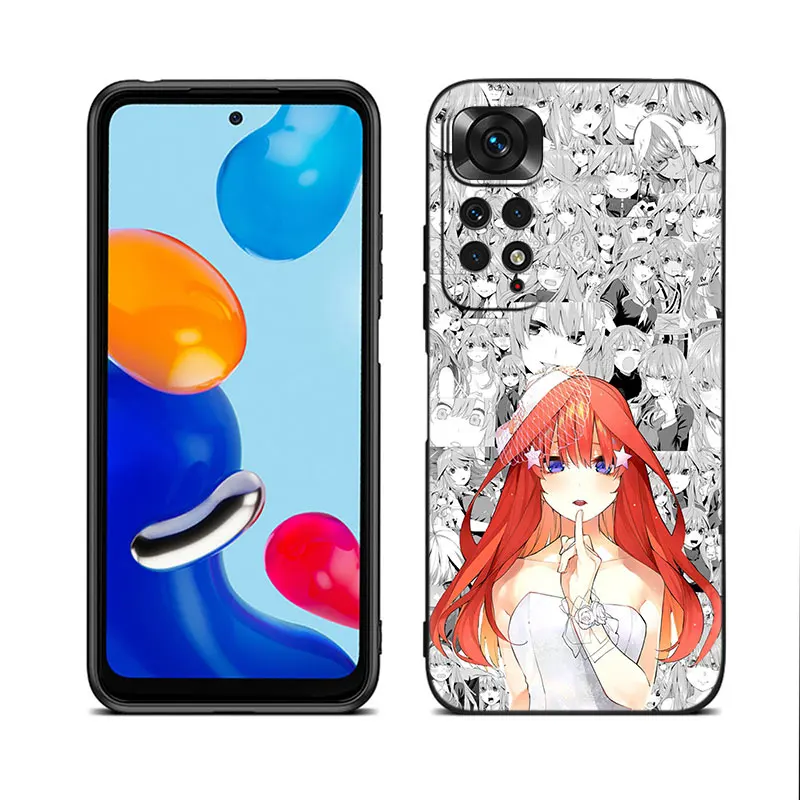 The Quintessential Quintuplets Black Phone Case For Xiaomi Redmi Note 12 + 11 11S 11T 11E 10 10T 5G 10S 9S 9 8T 7 6 Pro Cover