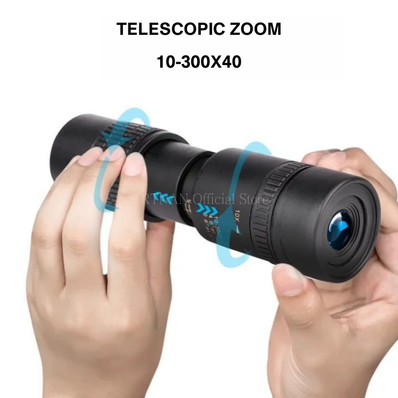 Metal 10-300X Zoom HD Powerful Binoculars Long Range Portable High Quality Professional Telescope Monocular For Hunting