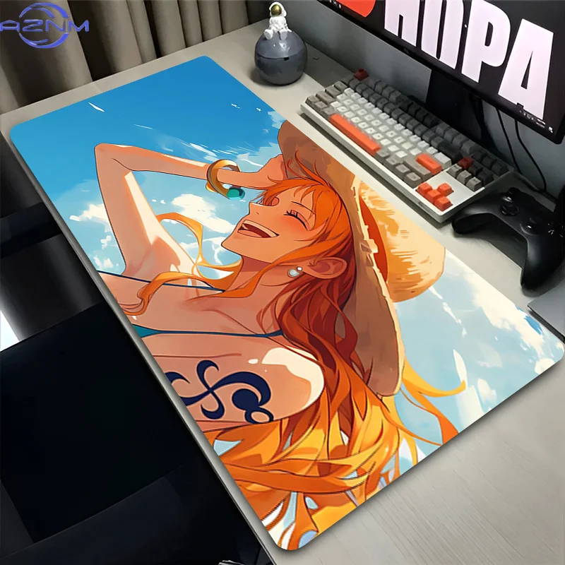 Hot Anime  Mouse Pad kawaii Gaming Accessories one piece Nami Varmilo Keyboard Pad Gamer PC Computer Desk Mat Rubber Mousepad