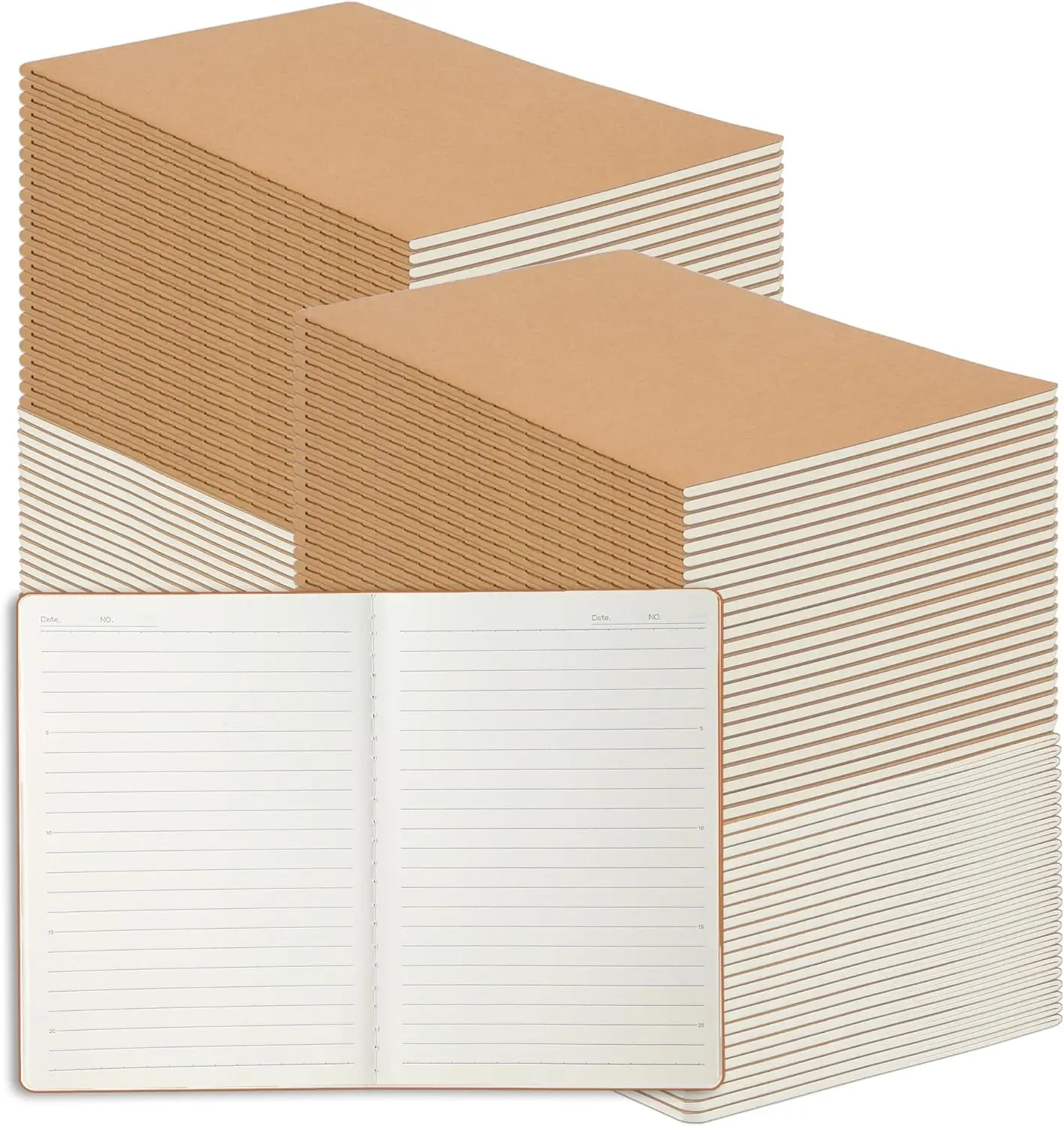 

100 Pack A5 Kraft Paper Notebooks, Lined Journals Bulk 8.3x5.5 Inch, 60 Pages for Students Office Supplies