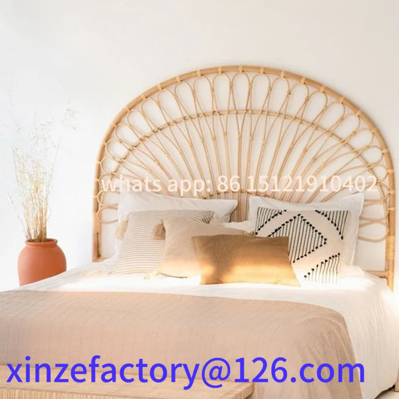 Aanpasbaar Scandinavisch rotan kunst rotan hotelbed en ontbijt hoofdeinde scherm creatieve ins