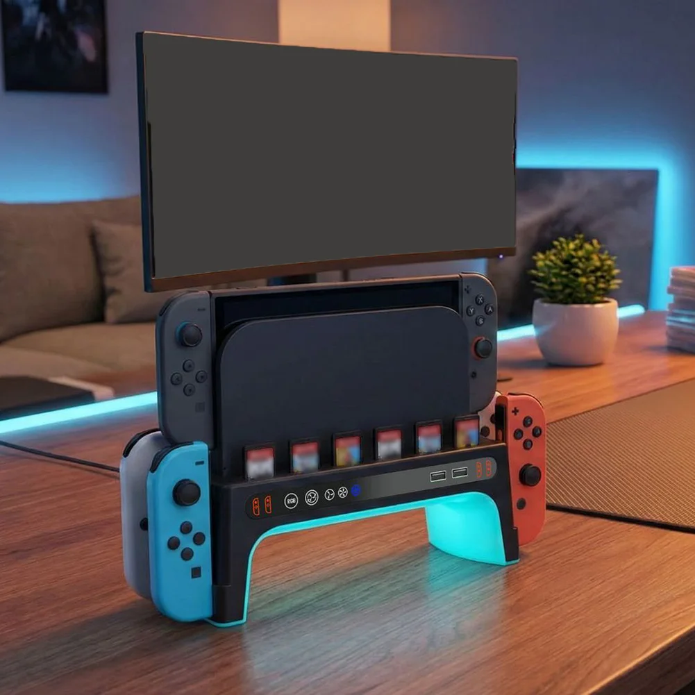 

Горячая распродажа: Док-станция для зарядки контроллеров Switch 2 с RGB-подсветкой, совместимая, практичная, для замены, из ABS-пластика