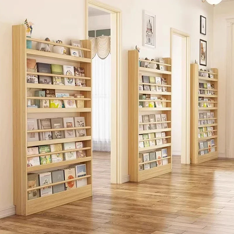 Wooden Bookcase Books Organzier Industria Living Room Tall Bedroom Organizer Bookcases Display Estanteria Modern Furniture