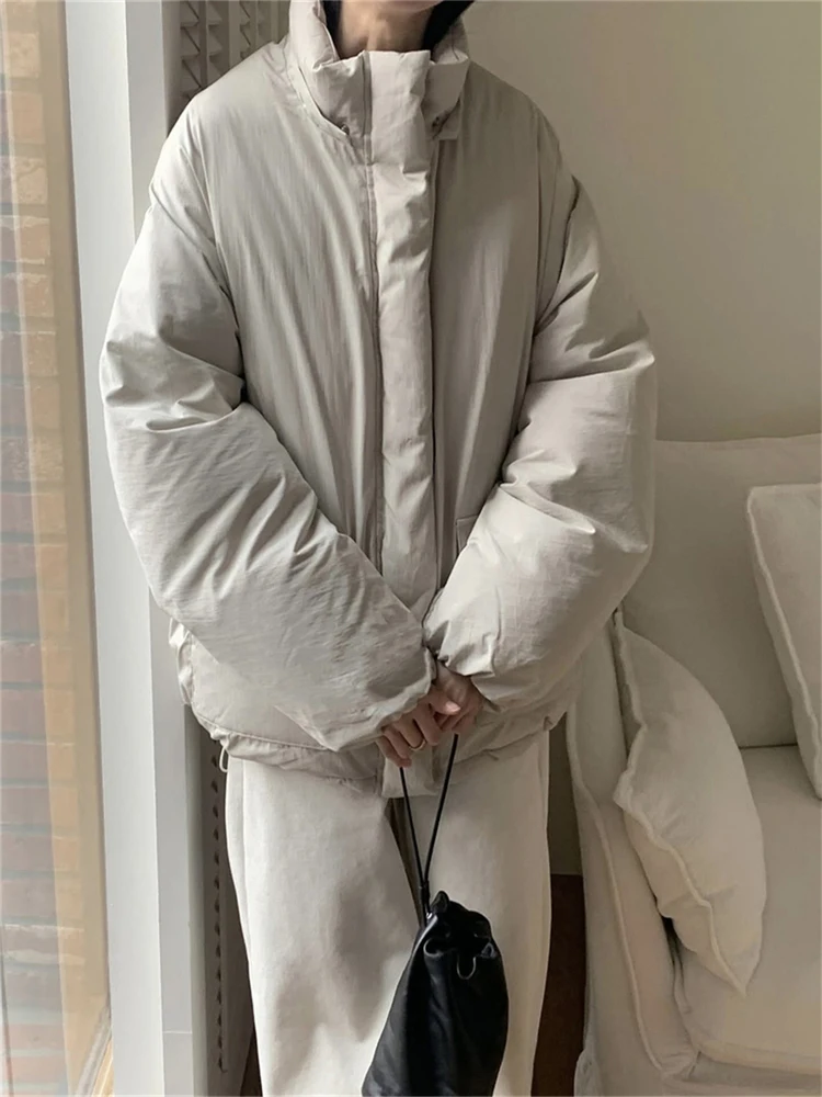 East Gate coupe ample à capuche vers le bas Jaet femmes Thiened chaud pain Sle manteau Long Sve fermeture à glissière mi-longue