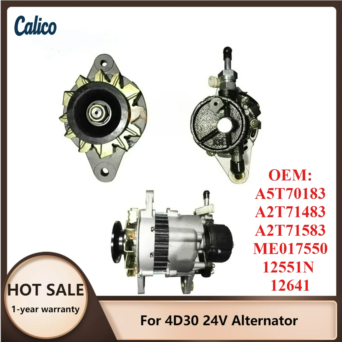 

Высокоэффективный, экономичный генератор 4D30 24V, совместимый с A5T70183, A2T71483, A2T71583, ME017550, 12551N, 12641