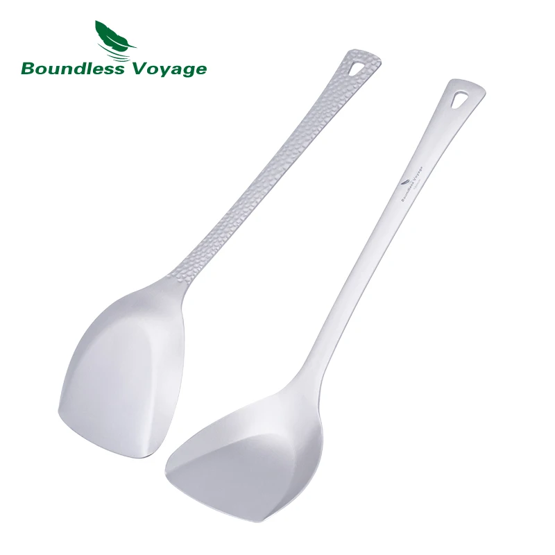 Boundless Voyage Titanium Spatula Ultralight Food Turner Lightweight Cooking Utensils for Home Picnic Outdoor Kitchen Use