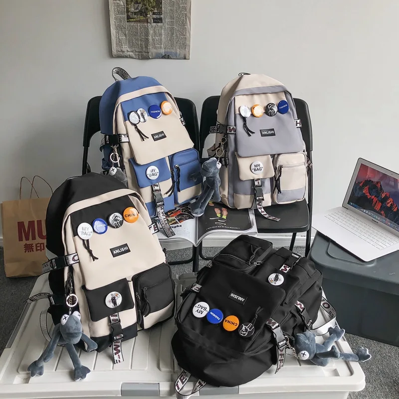 Tas Ransel Wanita Modis Kapasitas Besar Tas Ransel Perjalanan Pria Tas Sekolah Anak Perempuan dan Laki-laki Tas Sekolah Pelajar Trendi