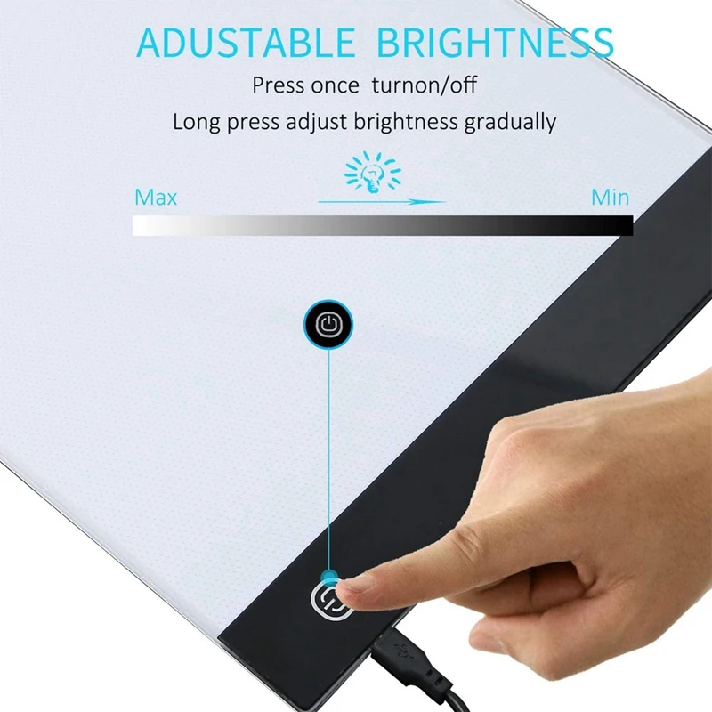 A4 LED Light Pad For Diamond Painting, Super Bright USB Powered Light Board Kit With Detachable Stand And Black Pad Clip