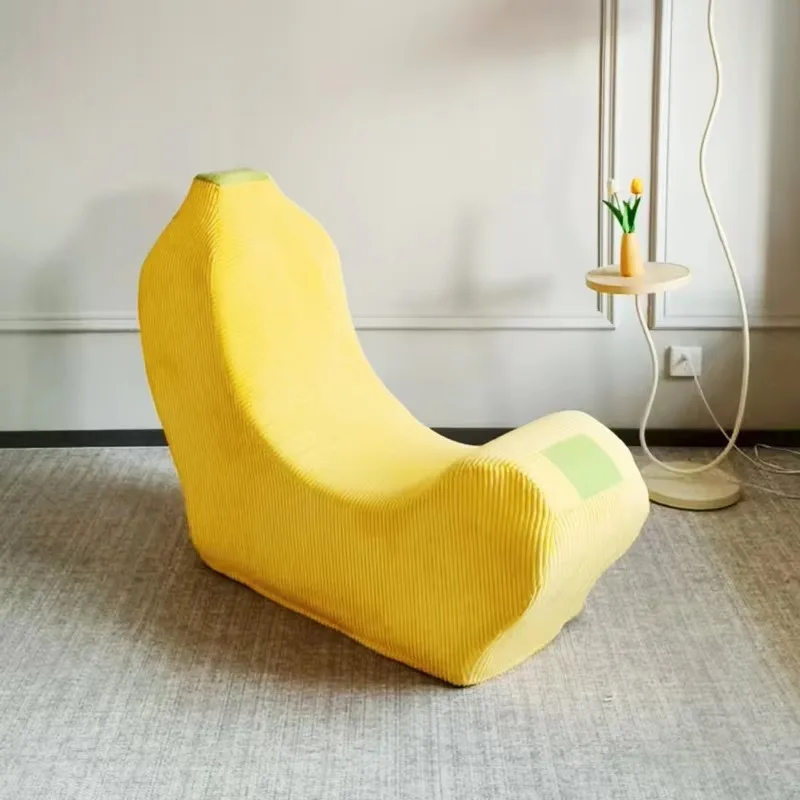 Vacuum compressed banana lazy sofa modular segmented modern retro corduroy fabric sofa space saving hotel living room view 5
