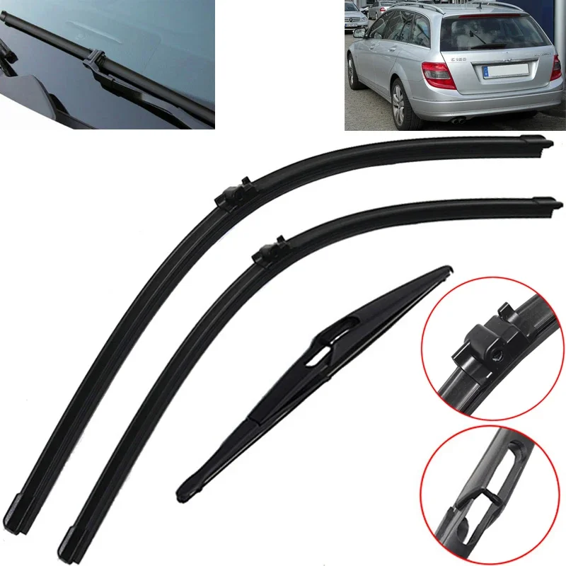 

Front & Rear Windshield Wiper Blade For Mercedes Benz C-Class W204 S204 2009-2012 Windscreen Window Back Brushes Glass Blacks