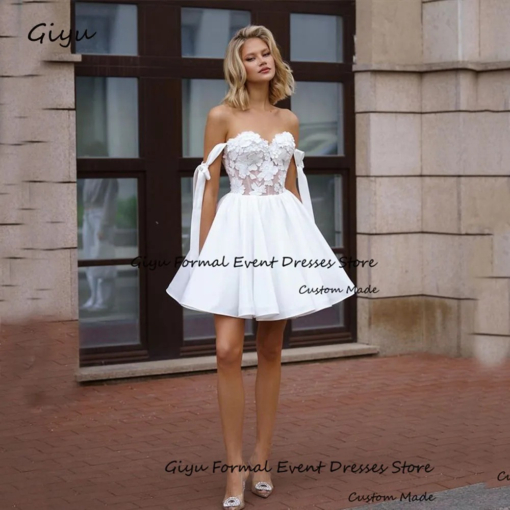 Giyu A-Line Lace Followers Cocktail Dress Sweetheart Collar Draped Party Dress Mini-Length Above Knee Summer Dress