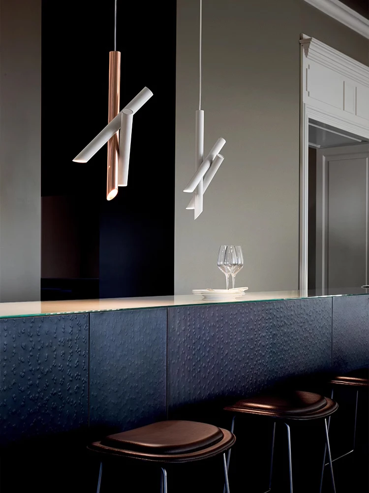 Nordic Minimalist Hotels Villas Restaurants Bedrooms Bedside Lights Modern Caf é Designers Bar And Table Long Line LED Lights
