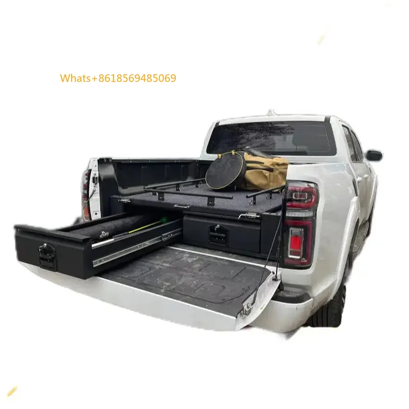 Customized 4x4 Pickup Heavy Duty Durable Aluminum Storage System System With Sliding Cargo Tray