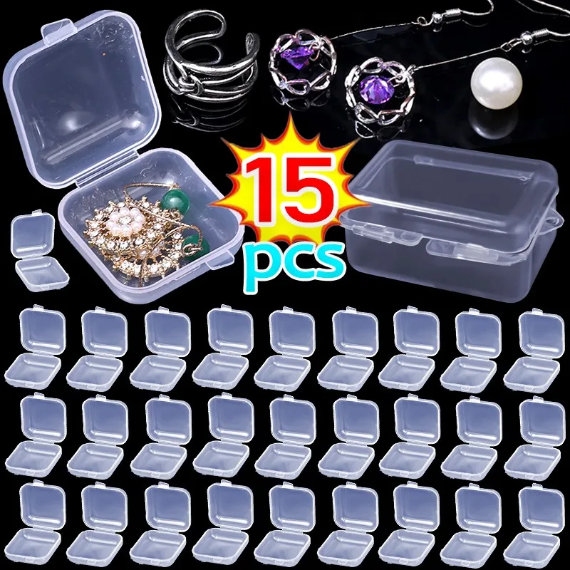 Small Items Mini Storage Box Jewels Transparent Plastic Boxes Rings Medicines Earplugs Light Fish Hook Case Jewelry Packaging