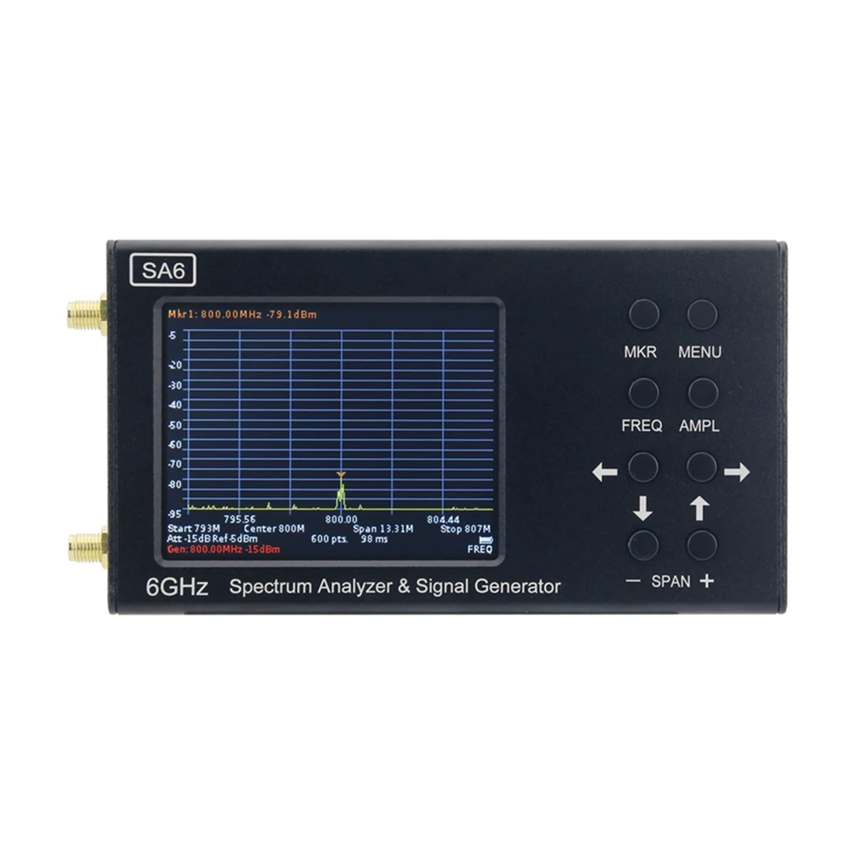 

SA6-V2 35-6200MHz Spectrum Analyzer and Signal Generator Designed with 3.2-Inch Colour Screen