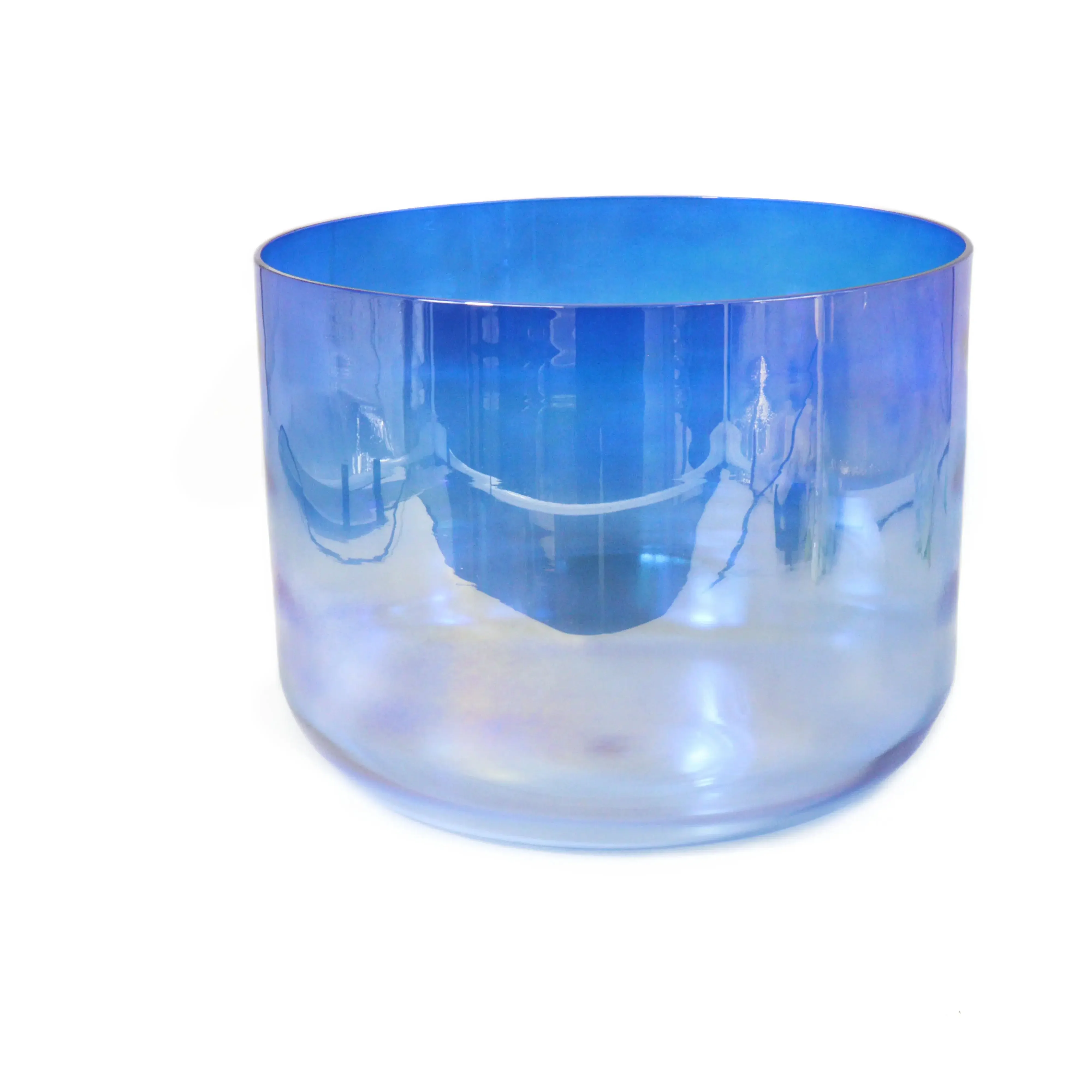 Star Linkup CrystalSoul Alchemy Top Gradient Blue Aura Iridescent High Gloss Electroplated Quartz Crystal Singing Bowl Sound Vibration Instrument for Yoga Sound Bath Meditation Throat Chakra Balancing Stress Relief