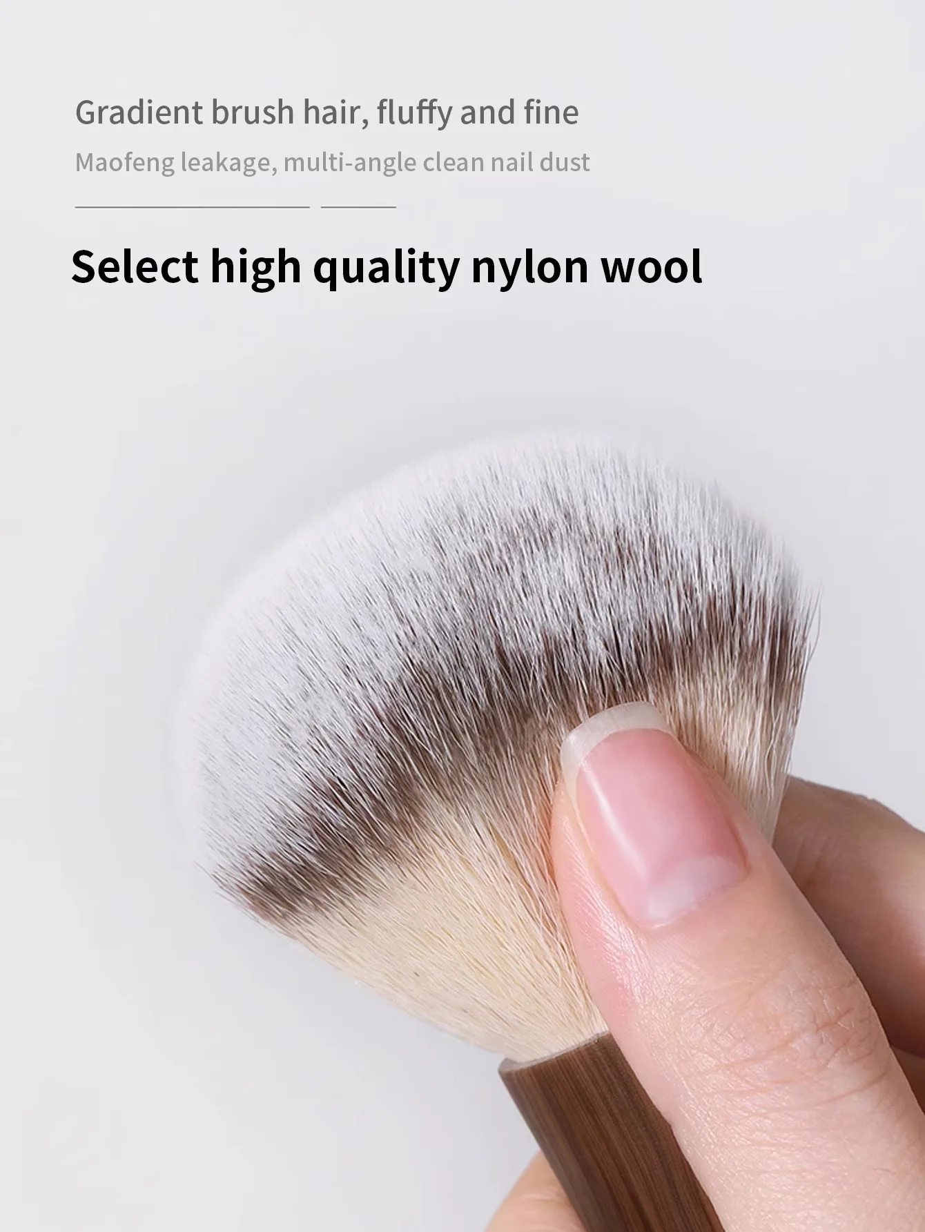Wood Short Handle Nail Dust Brush Cleaning Dust Brush African Acid Branch Wood Nylon Hair Dust Brush