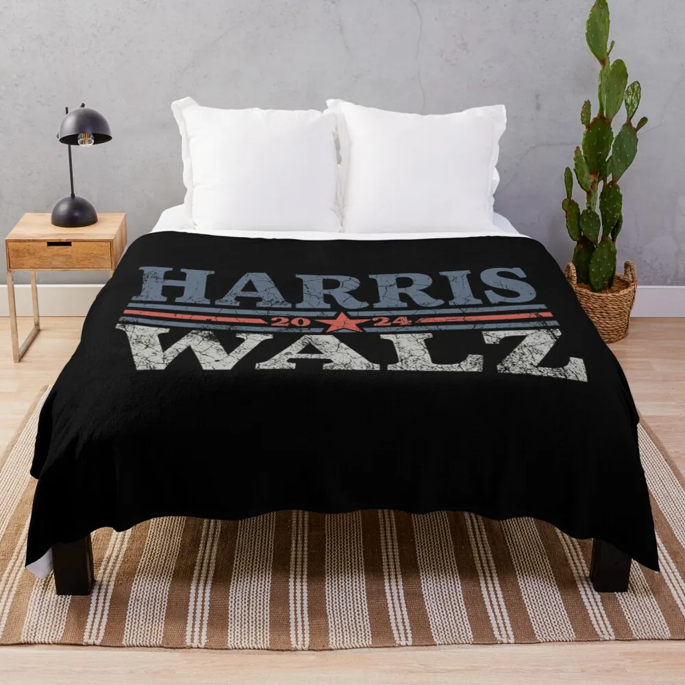 Harris Waltz 2024 Election Kamala Harris Tim Waltz 2024 Throw Blanket Blankets For Sofas Single Blankets