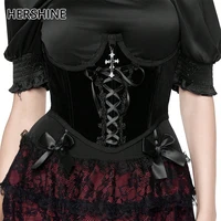 HERSHINE Cinturón de encaje de terciopelo negro para mujer de 1 pieza, accesorio de moda gótico Y2K, Harajuku y estilo preppy, primavera, verano