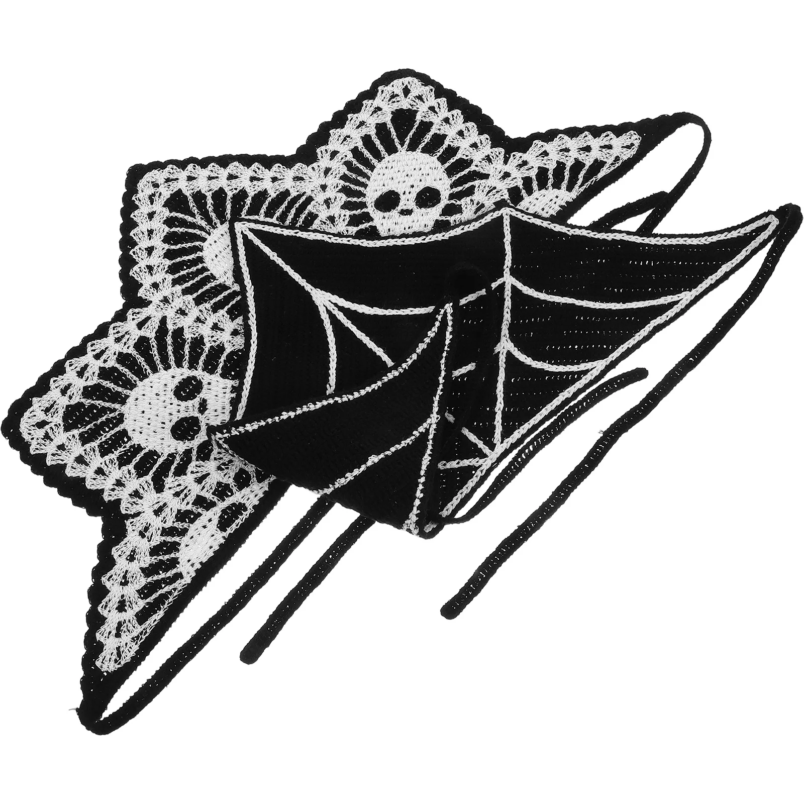 

2Pcs Headbands Crochet Bandanas Spider Gothic Head Scarf Halloween Hair Accessories for Women Black Bandana Headband