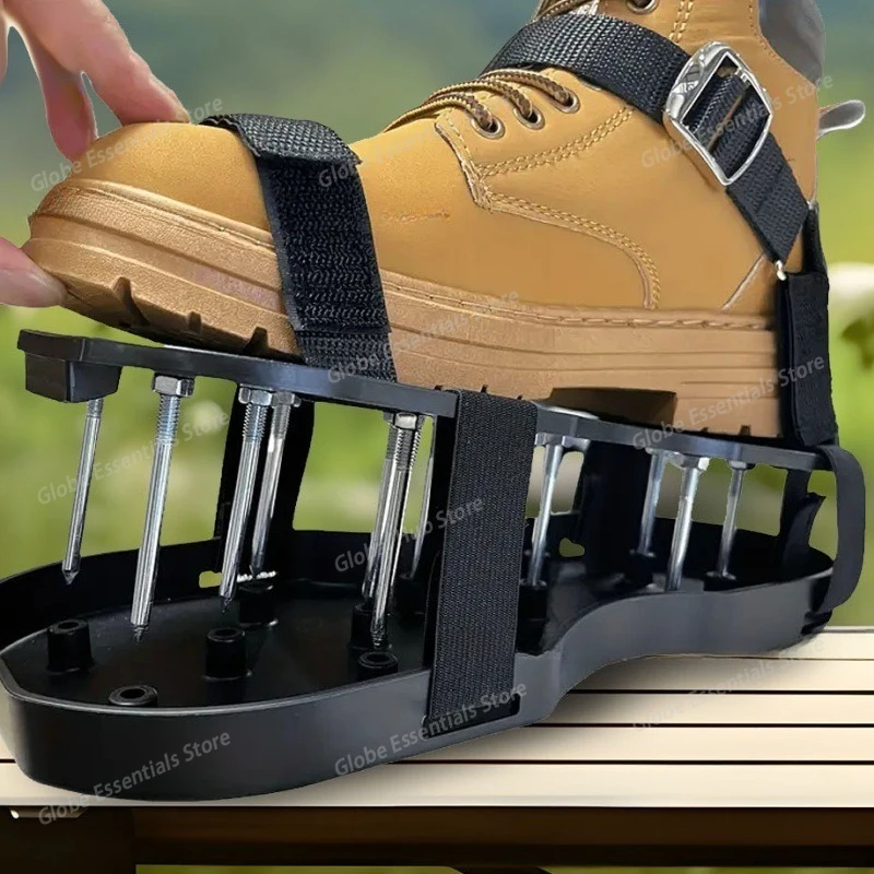 Lawn Spiked Shoes for Soil Aeration & Cement Leveling, Spring Telescopic Oxygenating Garden Shoes with 5cm Nails