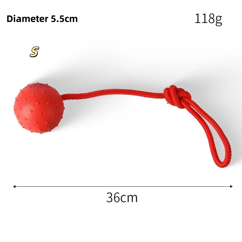 Unzerstörbarer Hundeball, Hundetraining-Spielzeug, Welpen-Zerrball, Kauspielzeug für Haustiere, Solide Gummibälle mit Seil, Haustierspielzeug – Detail 9