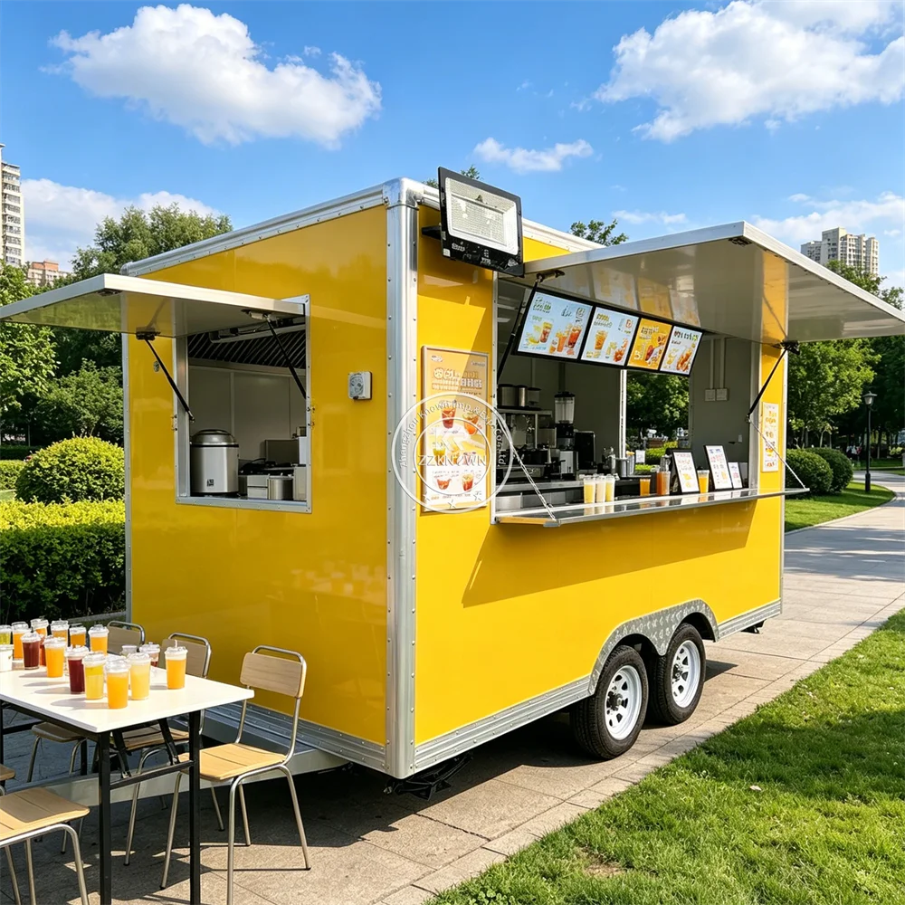 

Mobile Restaurant Food Trailer Hot Dog Snack Trailer Pizza Cart Commercial Mobile Food Truck With Complete Kitchen Setup