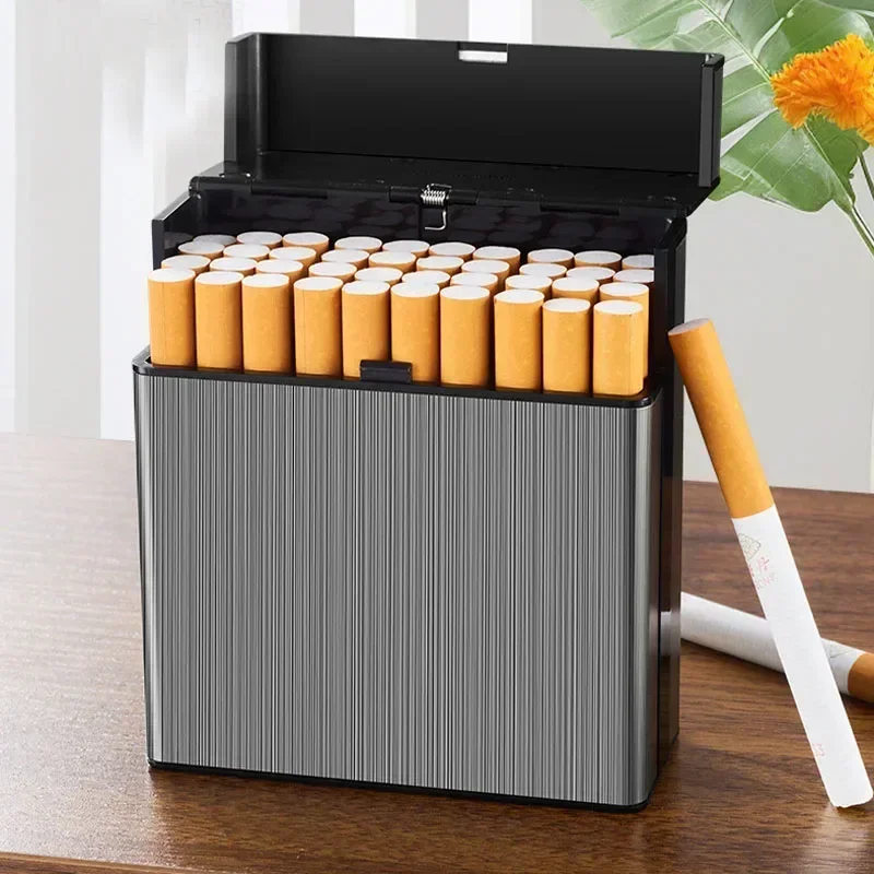40 Pack Portable Slim Aluminum Cigarette Case Regular Plastic Tobacco Holder Box Storage Container Smoking Accessories