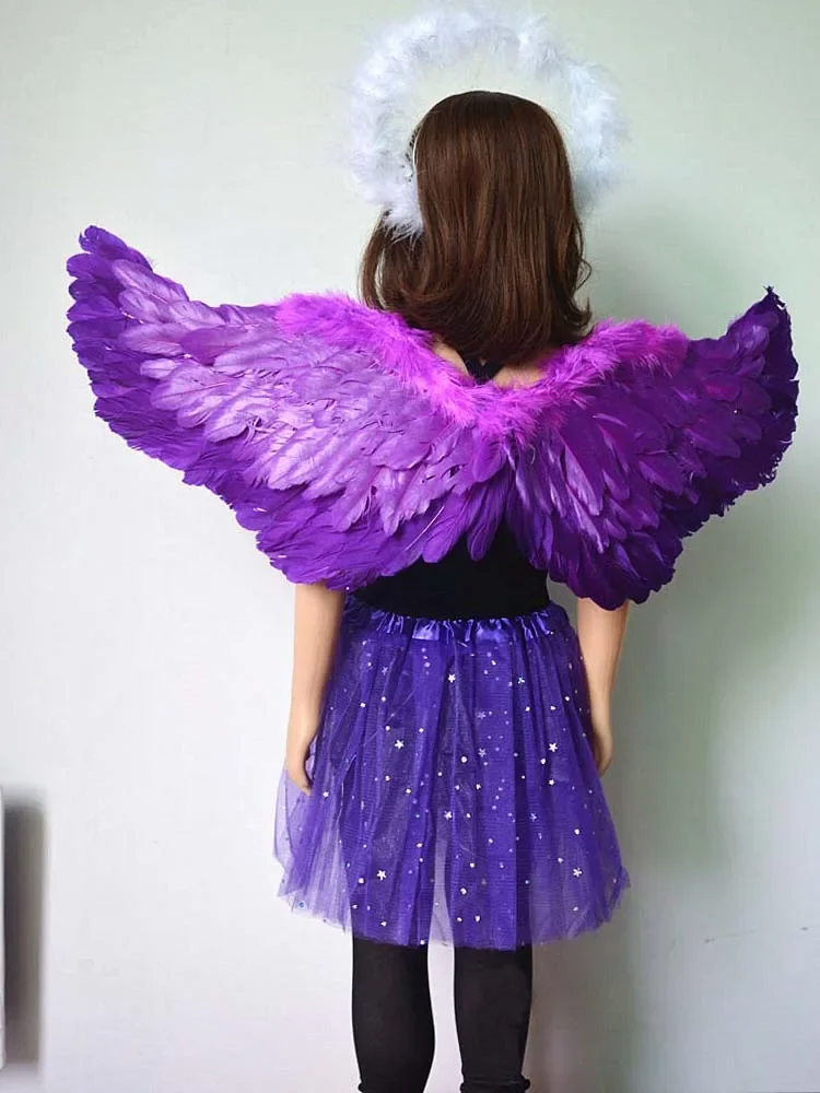 Angel Wing Halo Star Skirt White Feather  Kids Adult Party Children Boy Girl  Birthday Gift Halloween Christmas Costume