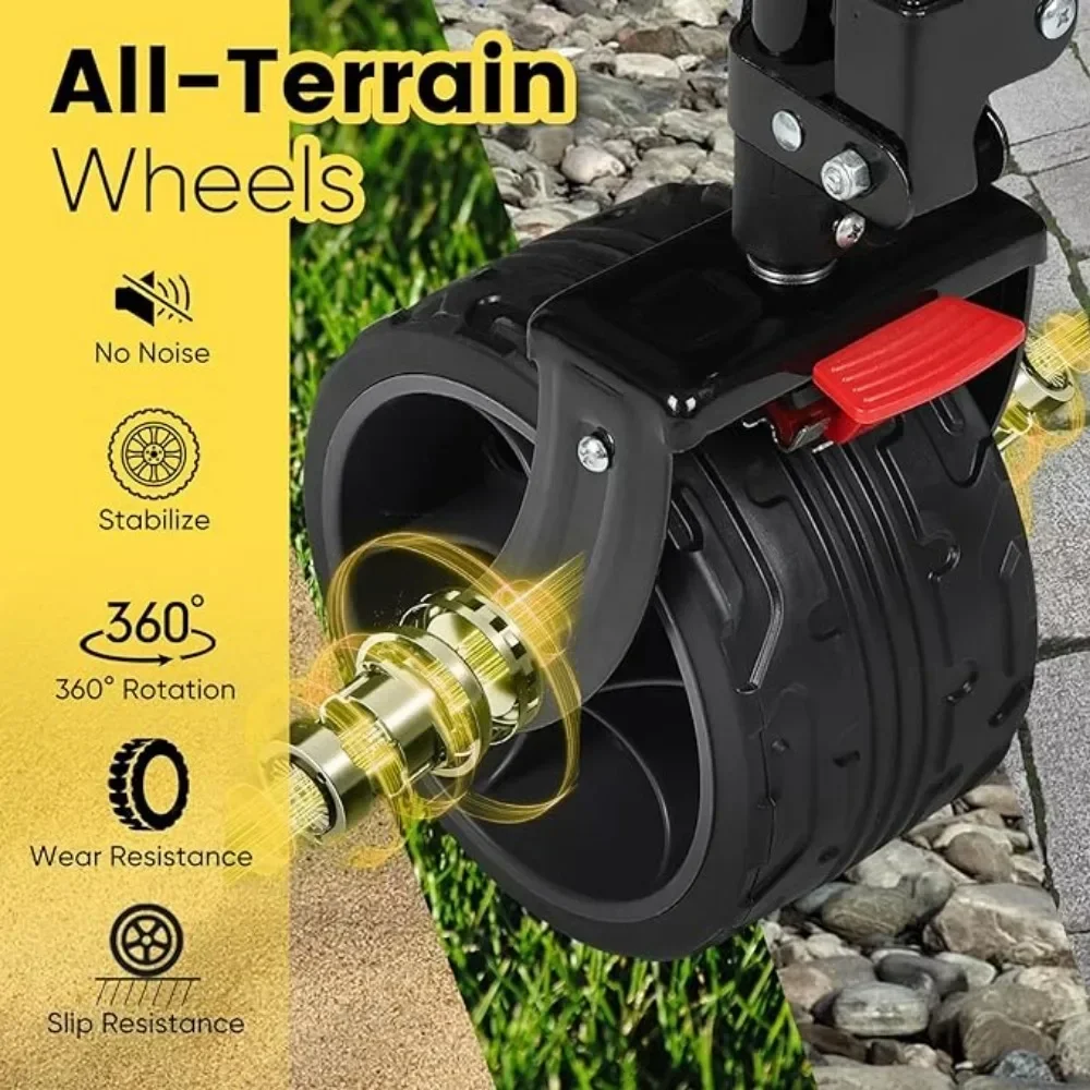 Gerobak Berkemah 48''L Gerobak Diperpanjang Dapat Dilipat dengan Kapasitas Berat 440lbs Gerobak Troli Berkemah Perlengkapan Berkebun Tangan