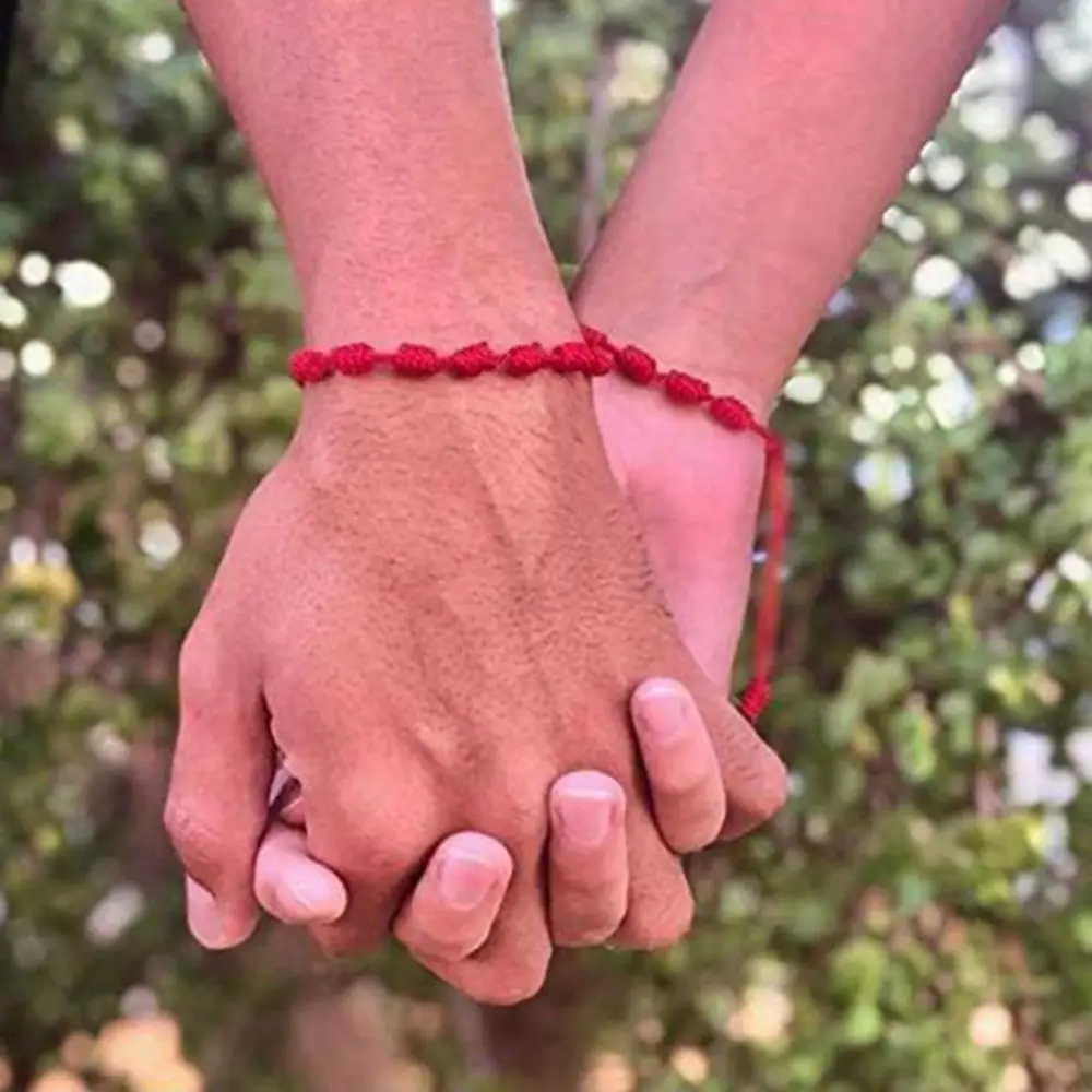 2Pcs Lucky Red String Bracelets 7 Knots Rope Amulet New Year Gift Good Luck Amulet for Success Rope Braided Wristband