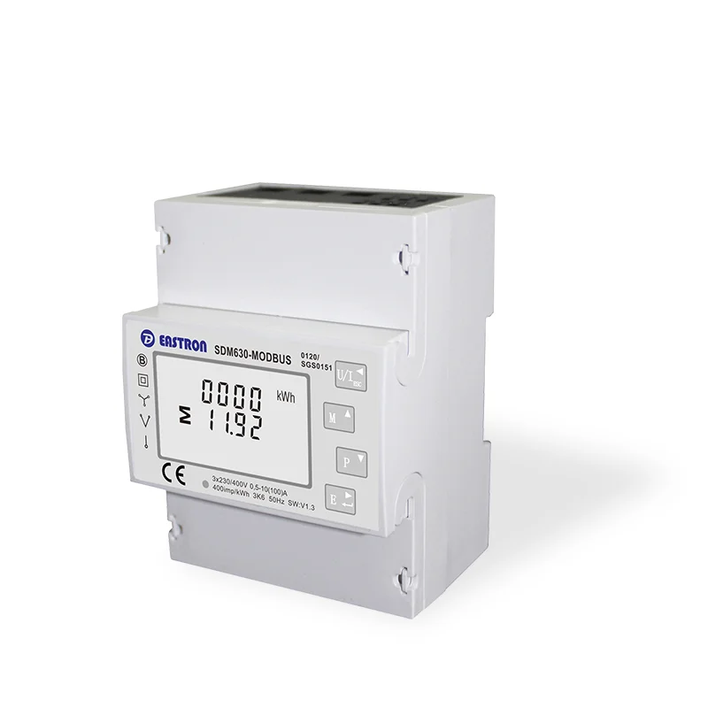 SDM630 Modbus V1 MID  Mutli Function Four Module Three Phase (10)100A Direct Connection Digital Din Rail energy Meter,MID