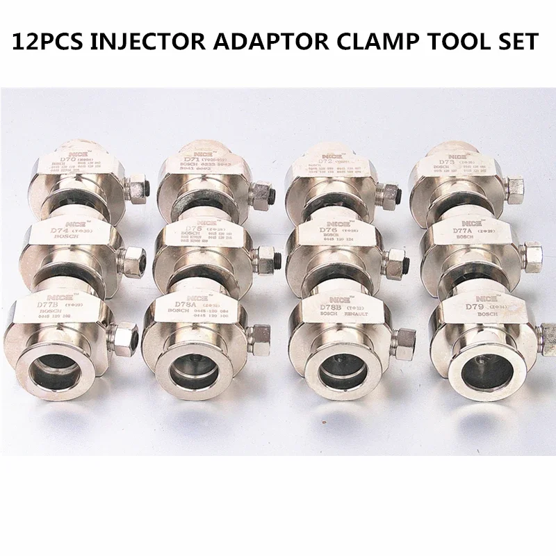 

12PCS Common Rail Injector Nozzle Oil Return Fixture Repair Adapter Clamp Tool for BOSCHH DENSSO