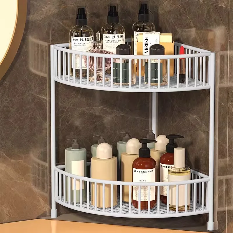 Eckregal für Haushalt, Badezimmer, Arbeitsplatte, Toilettenartikel und Kosmetik, Organizer, Waschraum, dreieckiges Aufbewahrungsregal