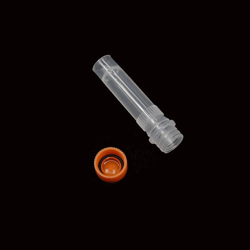 20PCS laboratory tube with silicone gasket plastic transparent tube sample storage container centrifuge tube without scale 1.5ML