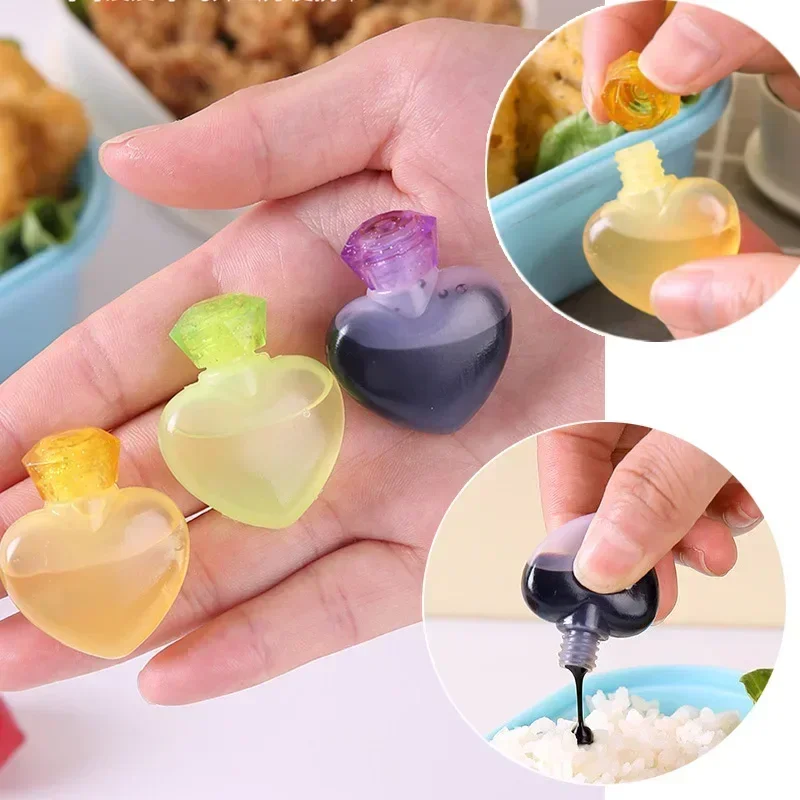 Mini Seasoning Sauce Bottle Valentine's Day Heart Diamond Tomato Ketchup  Salad Dressing Container Pot for Bento Box Kitchen Jar - AliExpress 15