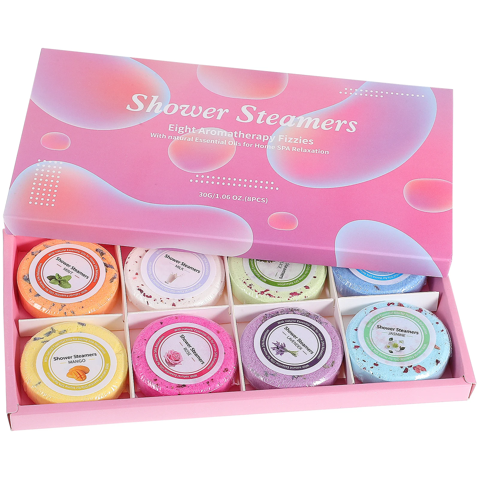 

8 Pcs Shower Steamers Lavender Essential Oils Tablets 30g Each Home Bath Set Fragrance Dissolve