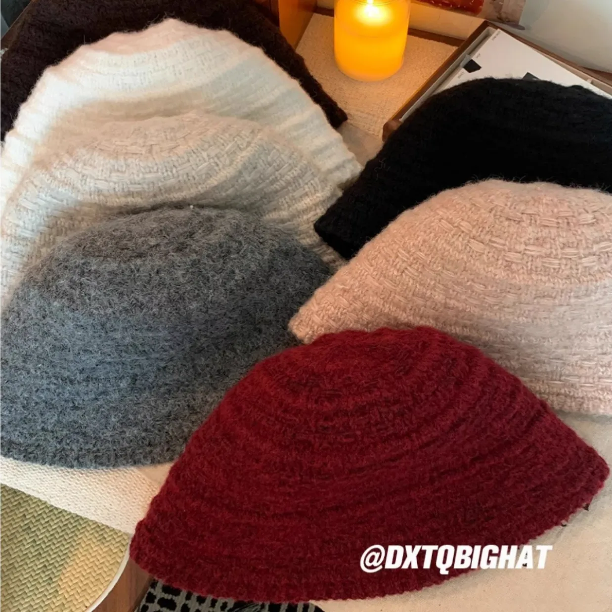 قبعة دلو محبوكة للسيدات للخريف والشتاء قبعة كلاسيكية دافئة متعددة الاستخدامات #3