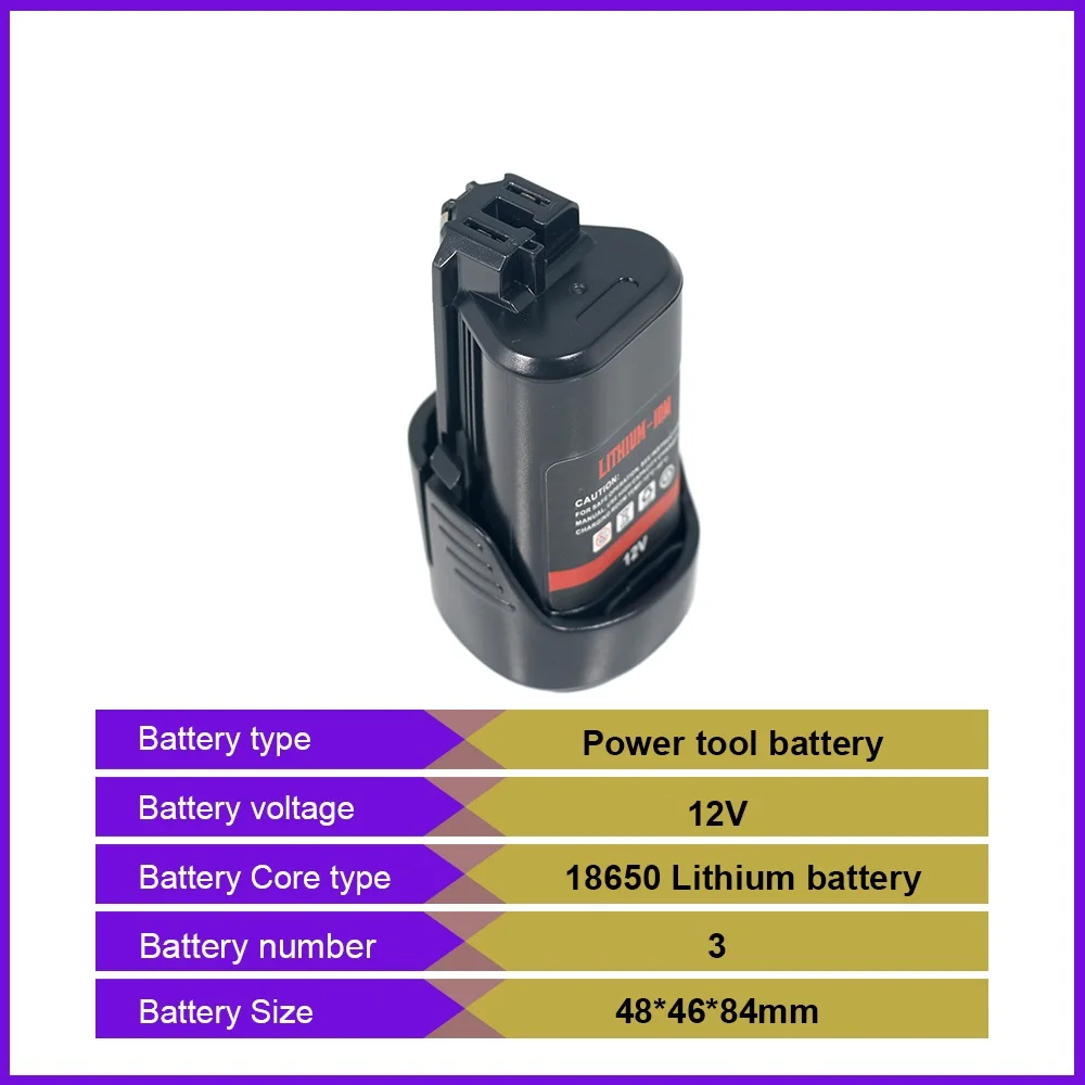 Batteria agli ioni di litio da 10,8 V 12 V 3 Ah 2,5 Ah 18650 per batterie Bosch BAT412A BAT414 BAT411 BAT412 D-70745 2607336014 BAT420 GSR 120-LI